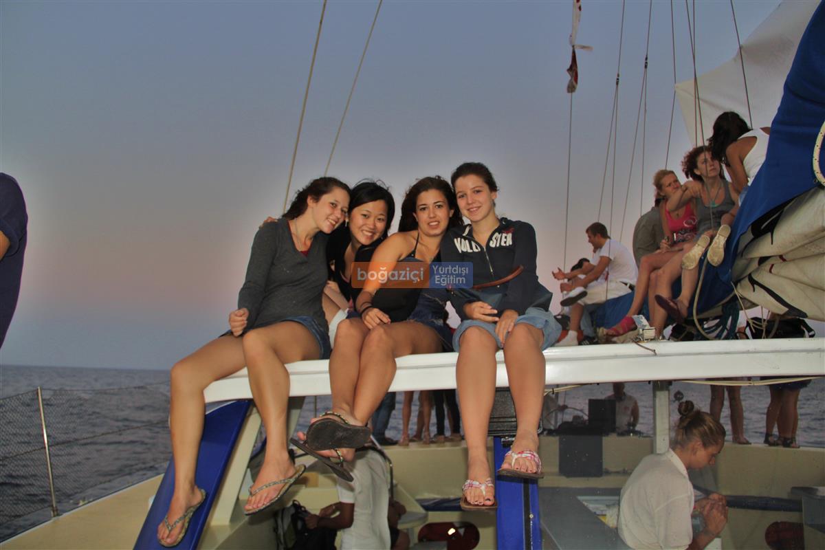 girls on the boat